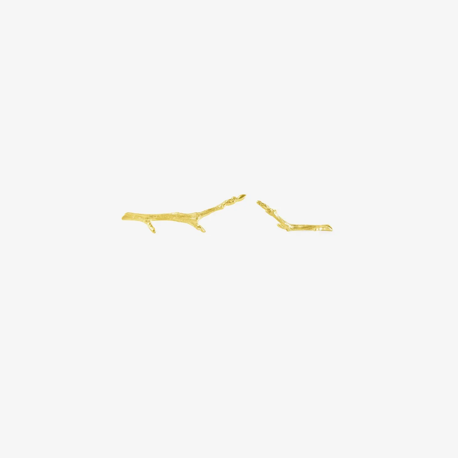 14k green gold small branch studs