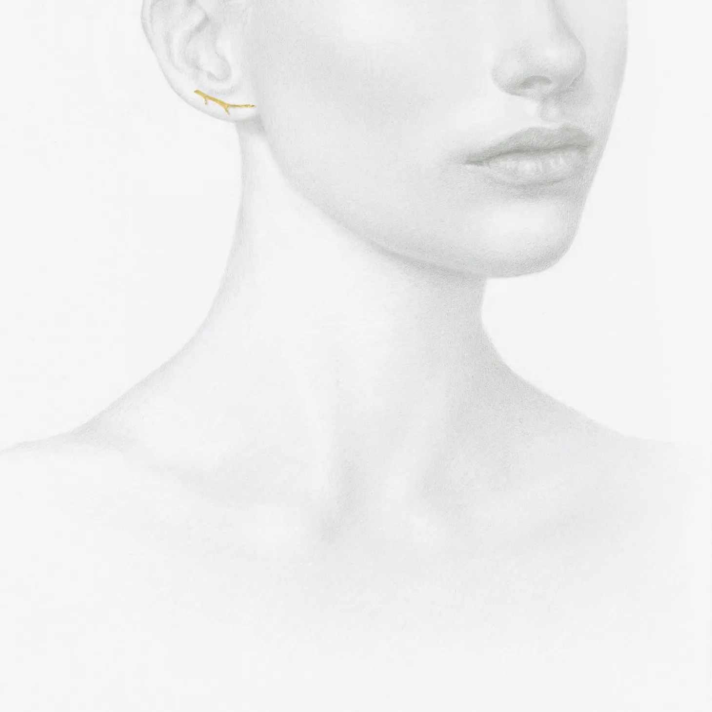 14k green gold small branch studs