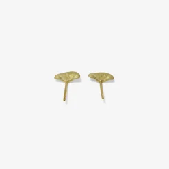 14k green gold tiny shelf mushroom posts