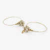 14k grey pearl small hoop clusters