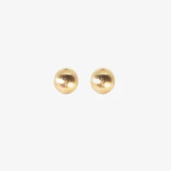 14k hazelnut earrings with hewn finish
