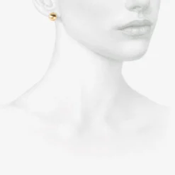 14k hazelnut earrings with hewn finish