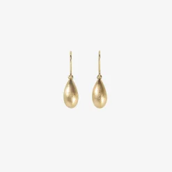 14k hewn teardrop earrings