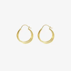 22k hinged laurel hoop earrings