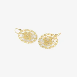 18k lacy earrings with diamonds