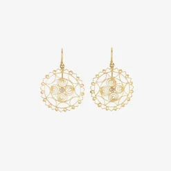 18k lacy earrings with diamonds