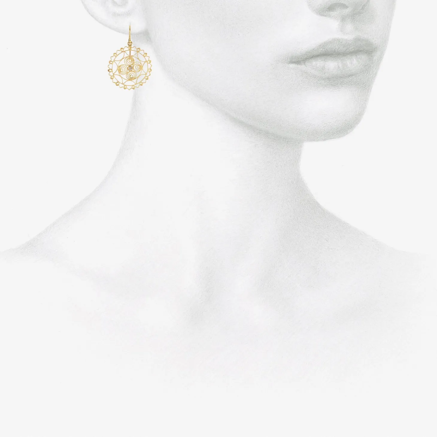 18k lacy earrings with diamonds