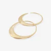 14k large crescent endless hoops