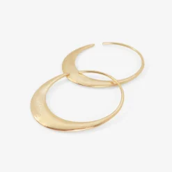 14k large crescent endless hoops