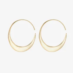 14k large crescent endless hoops