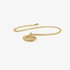 14k large eye love token necklace
