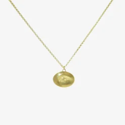 18k large eye love token necklace