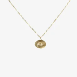 14k large eye love token necklace