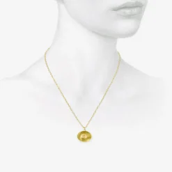 18k large eye love token necklace