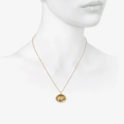 14k large eye love token necklace