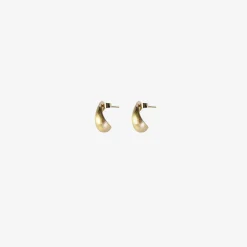 14k large hewn teardrop earrings on posts
