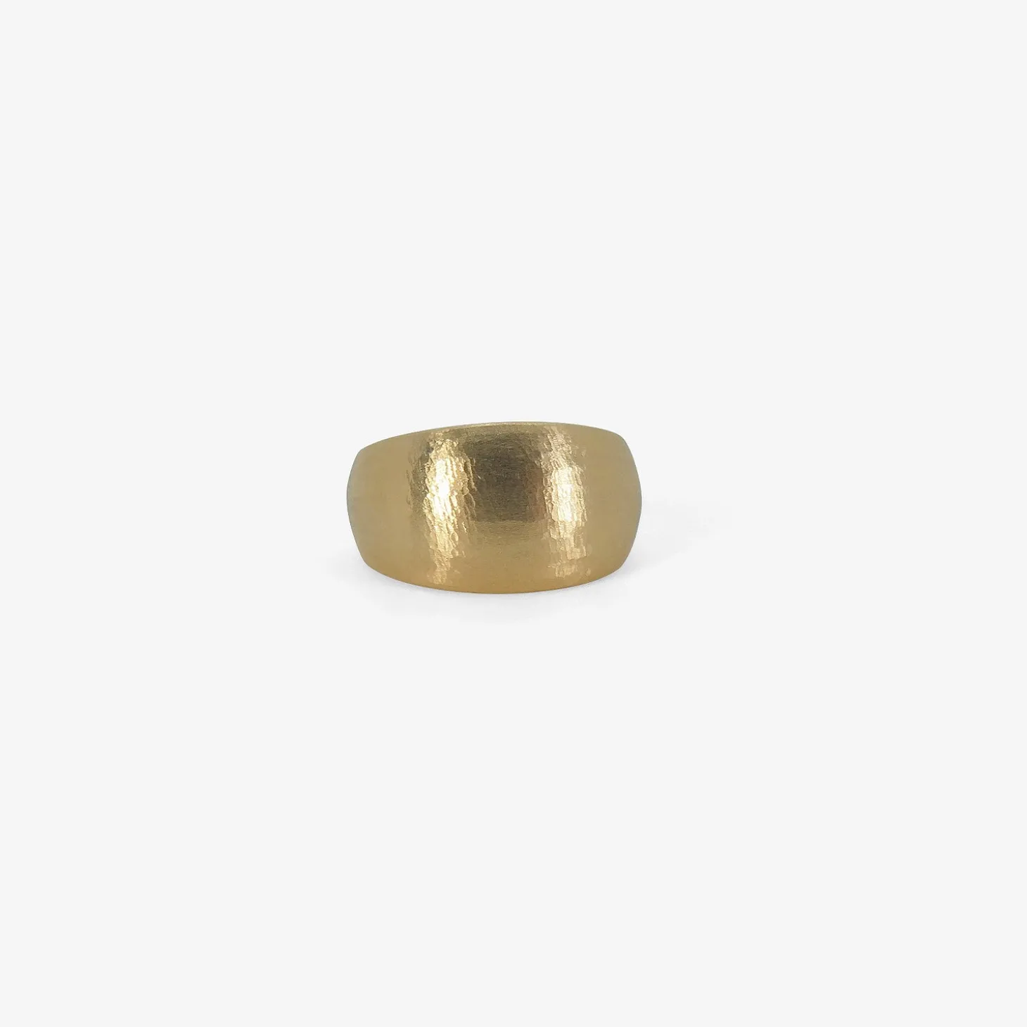 14k large hewn wide band