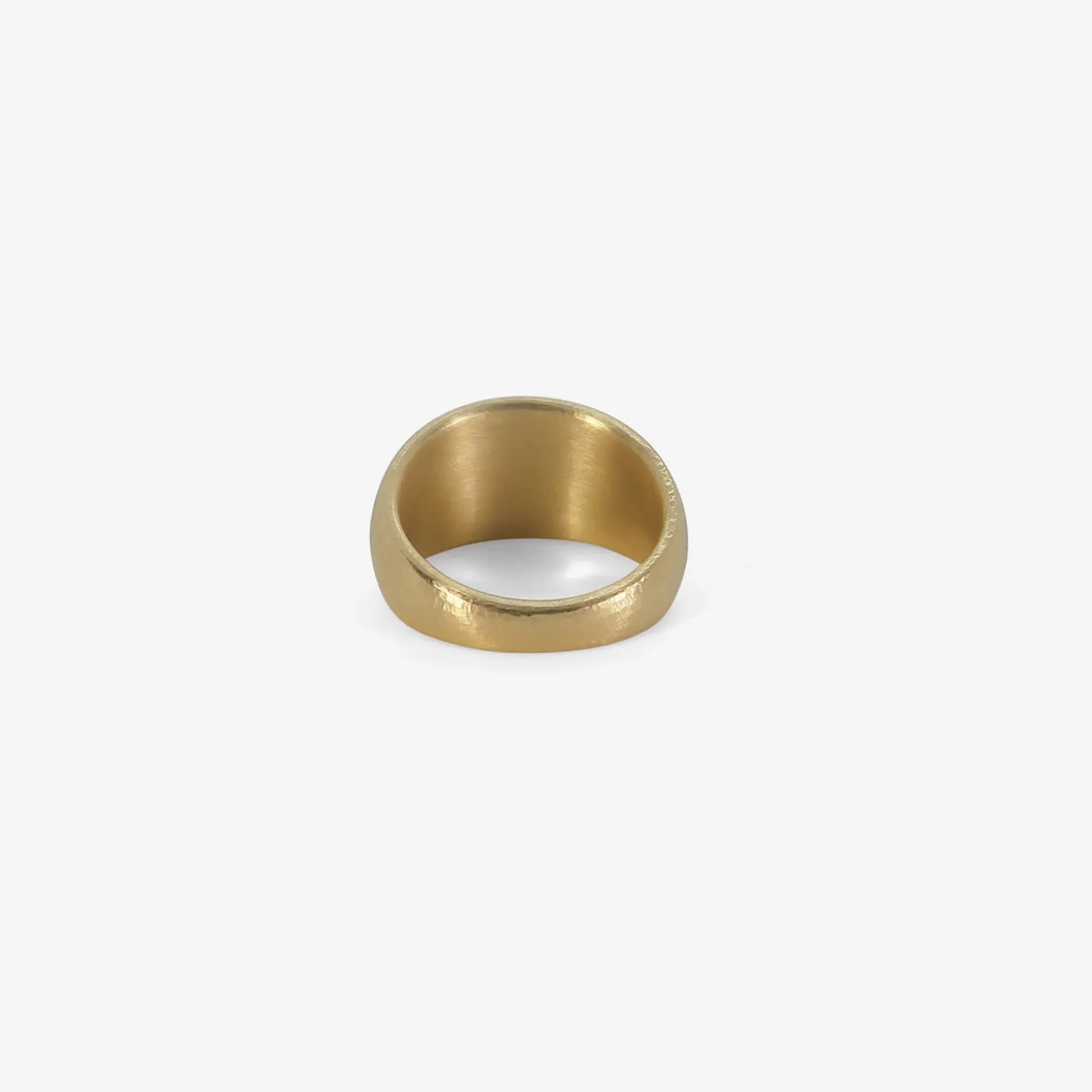 14k large hewn wide band