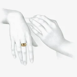 14k large hewn wide band