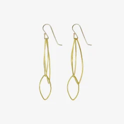22k large orchid leaf earrings