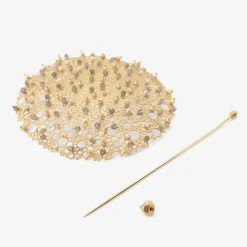 14k large queen anne's lace pin with pearl & labradorite