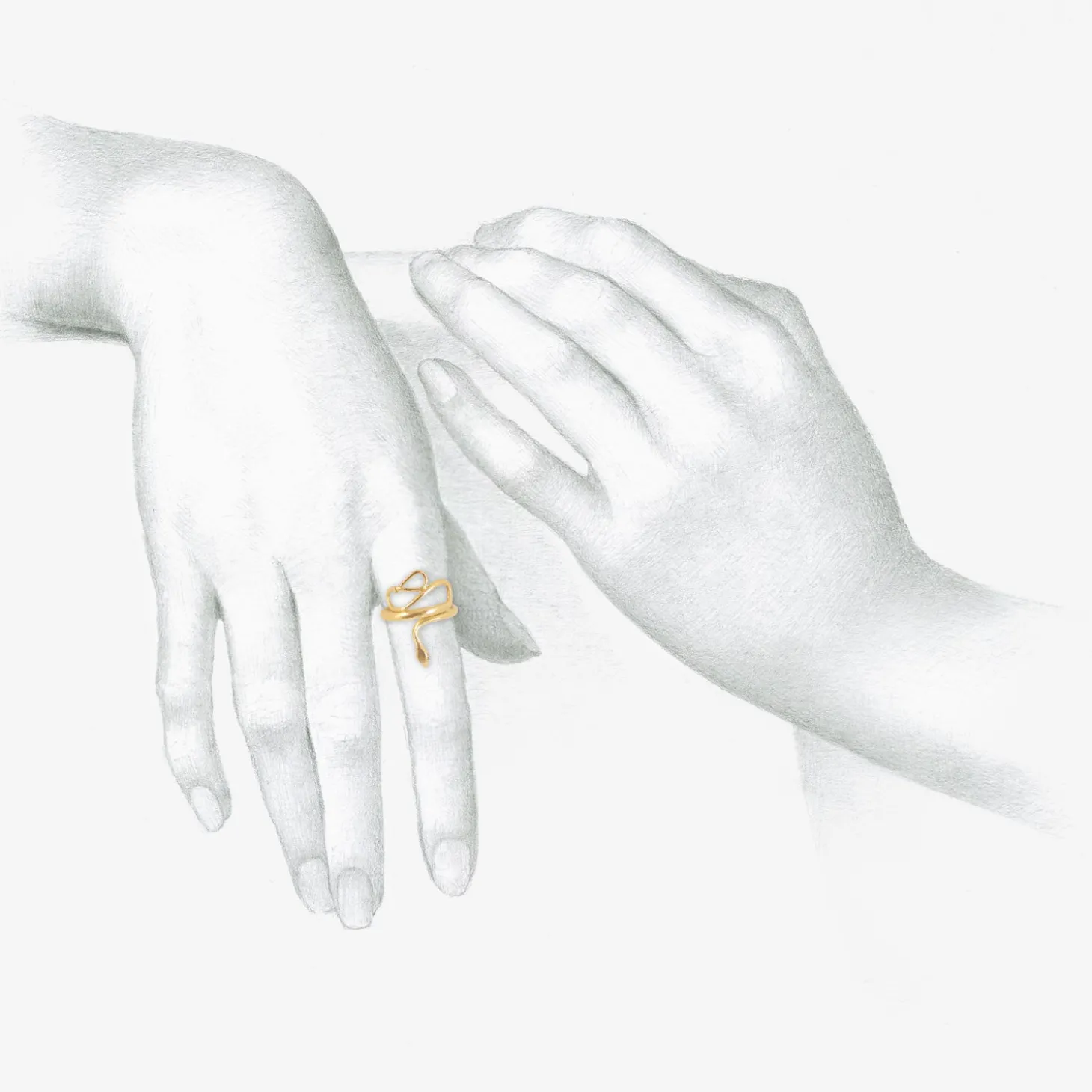 18k large snake ring