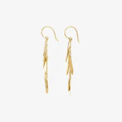 18k long daisy earrings