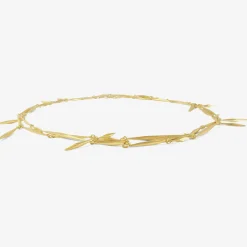 18k long pine needle necklace