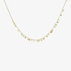18k long random dots necklace