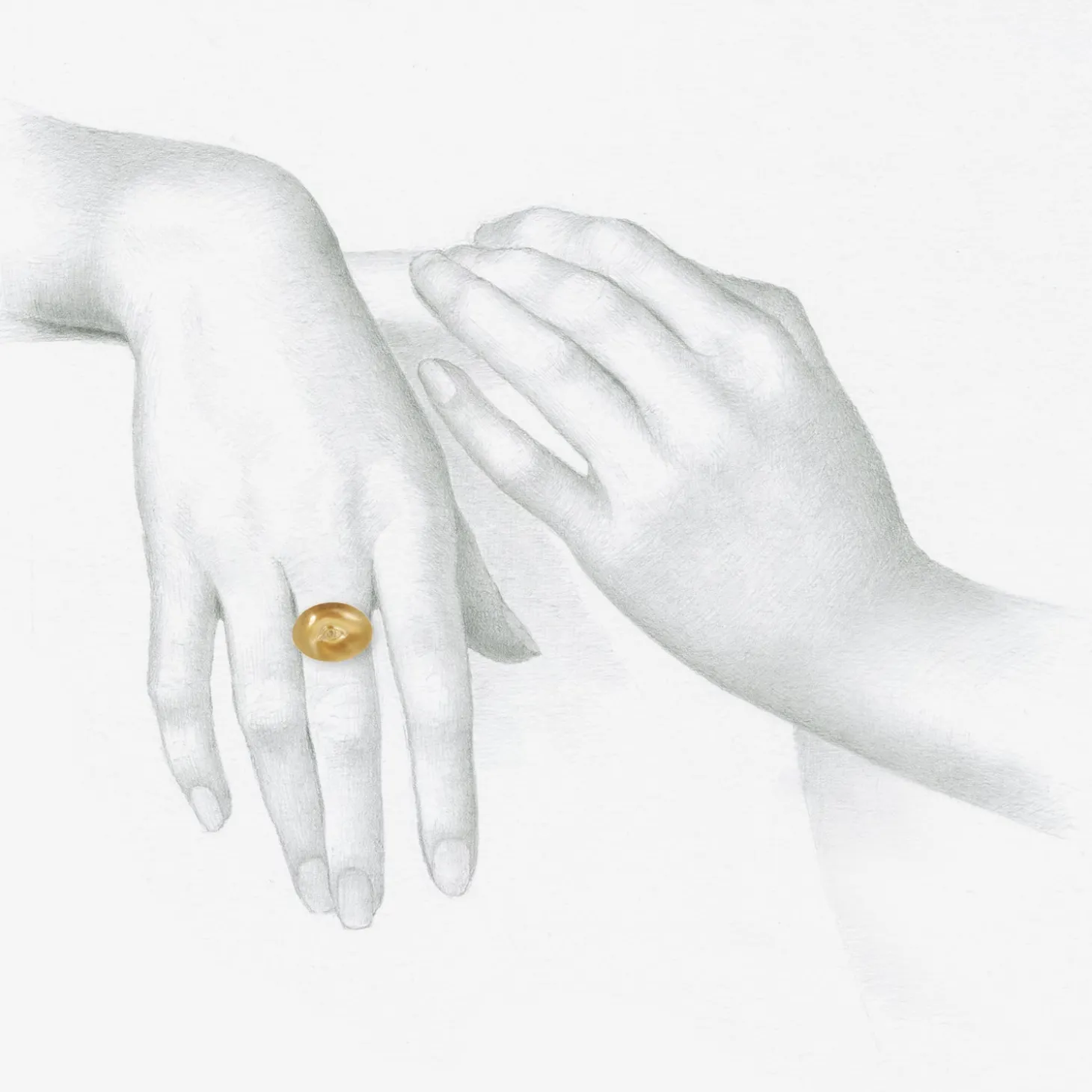18k love token eye ring – “invigilare” – to watch over