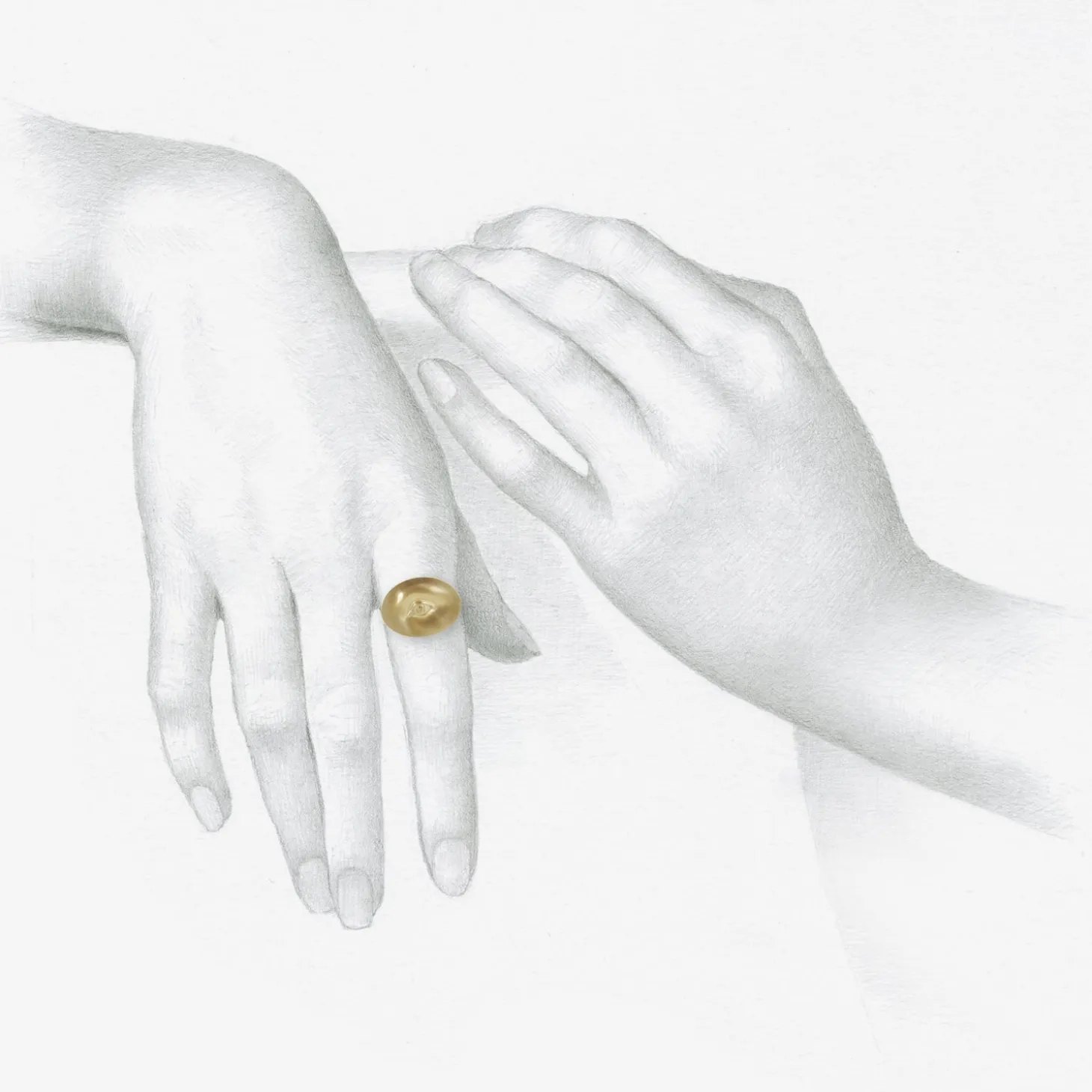 10k love token eye ring – “invigilare” – to watch over