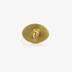 18k love token ring – “auscultare” – to listen
