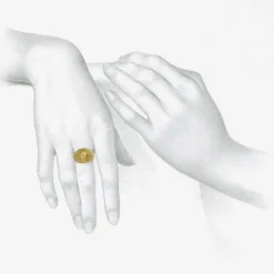 18k love token ring – “auscultare” – to listen