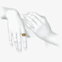 18k love token ring – “in medias res” – into the midst, size 7 1/2