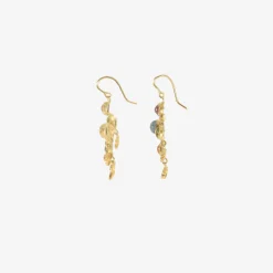 18k medieval folklorish earrings with gemstones
