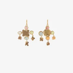 18k medieval folklorish earrings with gemstones