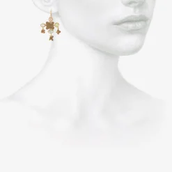 18k medieval folklorish earrings with gemstones