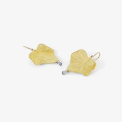 18k medium ivy leaf earrings with sapphires