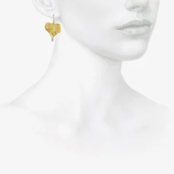 18k medium ivy leaf earrings with sapphires