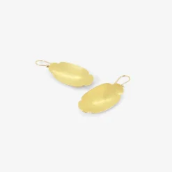 18k medium/large rectangular scallop earrings