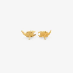 18k mini dendera scorpion studs, .28ct