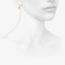 18k 8mm moon drop earrings