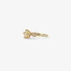 14k open flower & large bud ring with diamonds, .06ct