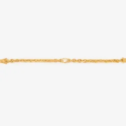 18k oversized signature chain bracelet with antique moval-cut diamond, 1.1ct