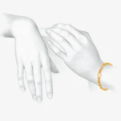 18k oversized signature chain bracelet with antique moval-cut diamond, 1.1ct