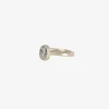 18k palladium & oval carbon diamond ring, 1.18ct