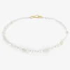 18k pearl & opal choker on blue silk thread