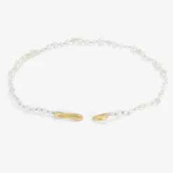 18k pearl & opal choker on blue silk thread