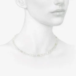 18k pearl & opal choker on blue silk thread