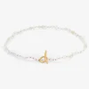 22k pearl & opal choker on coral silk thread